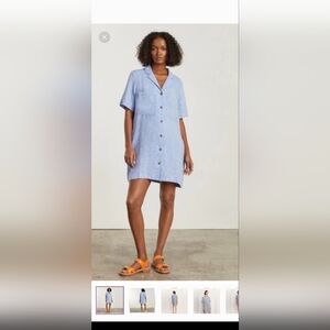 Everlane 100% Linen Utility Shirt dress Size XL